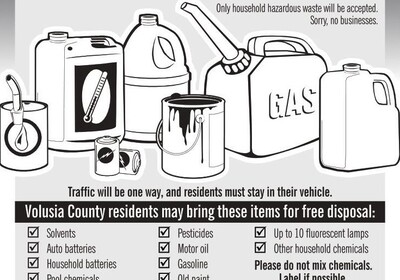 Volusia County to host Household hazardous waste collection event.