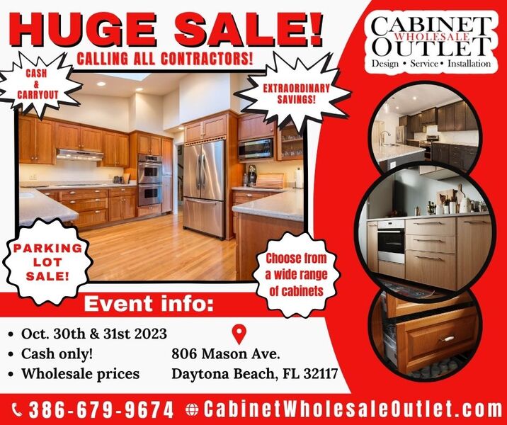 Discover Exceptional Deals at Cabinet Wholesale Outlet's Parking Lot Sale!