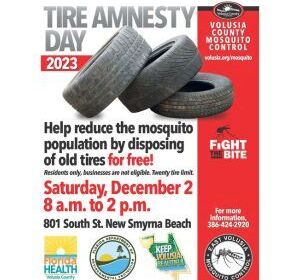 Volusia County to host Tire Amnesty days to combat mosquitoes.